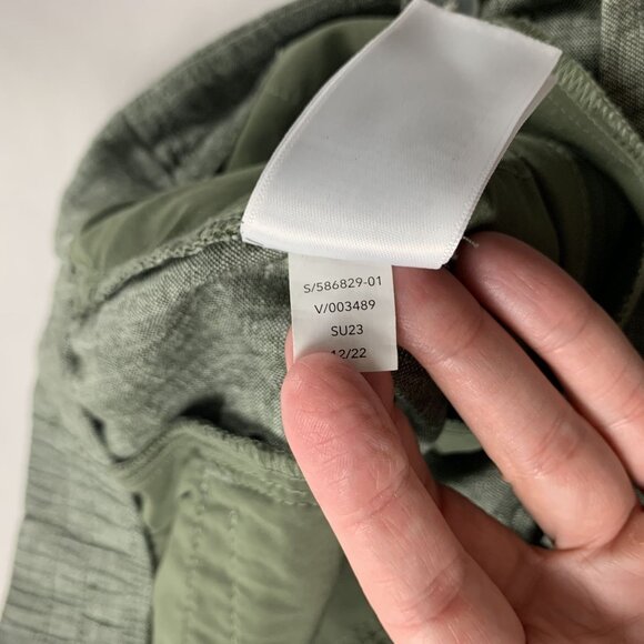 Athleta Aspen Olive Linen Voyager Bermuda Short 12 - Picture 6 of 7